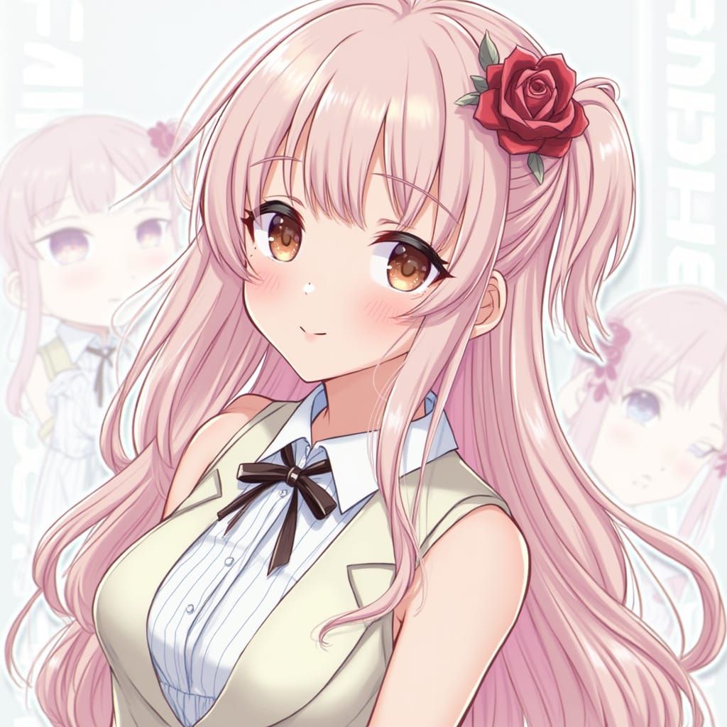 Beautiful Girls Displaying Whispershell Logo in Anime Style