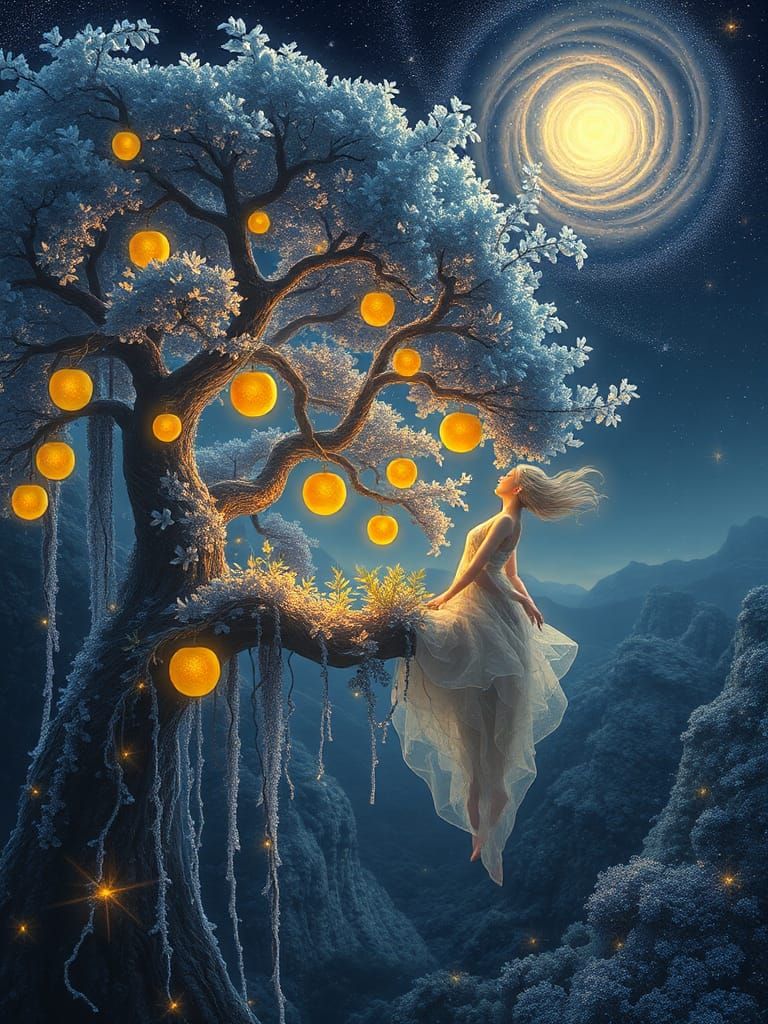 Celestial Garden of Hesperides in Twilight