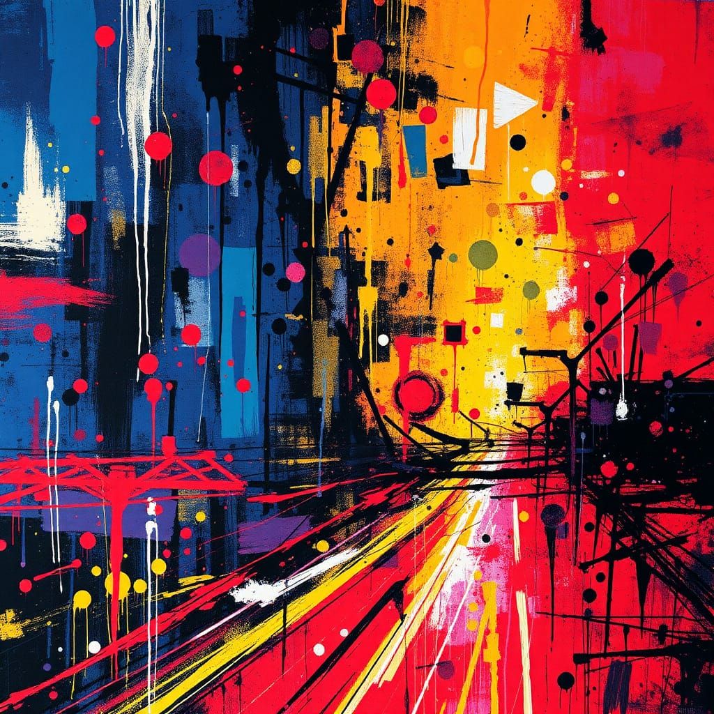 Abstract Jazz Street Art in Polychromatic Colors