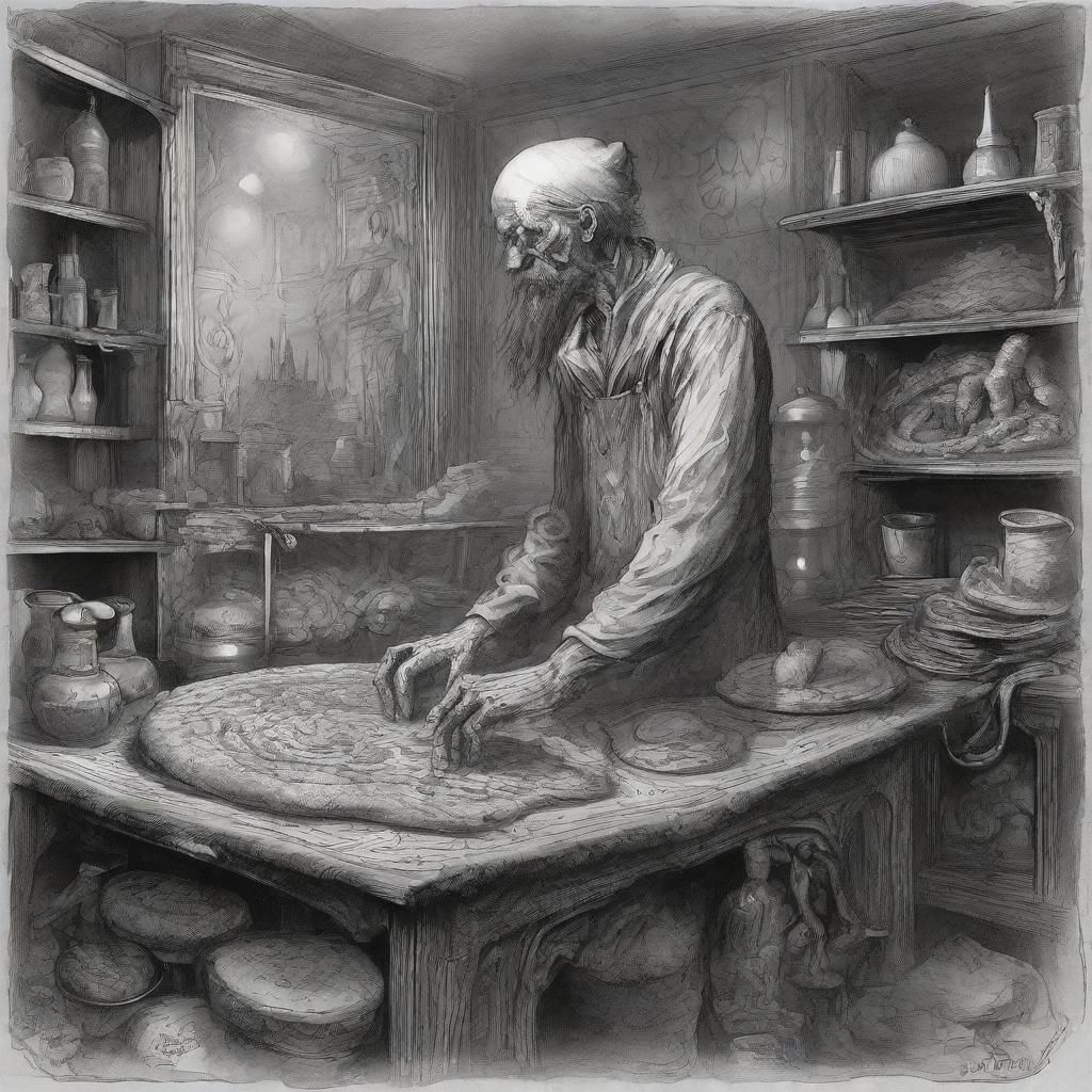 Nightmarish Baker in Art Nouveau Style