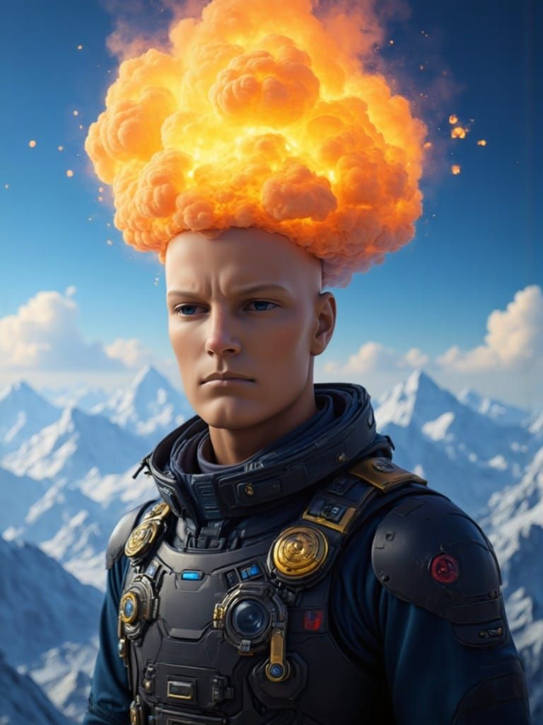 Exploding Anime Hero in Mappa Cartoon Style