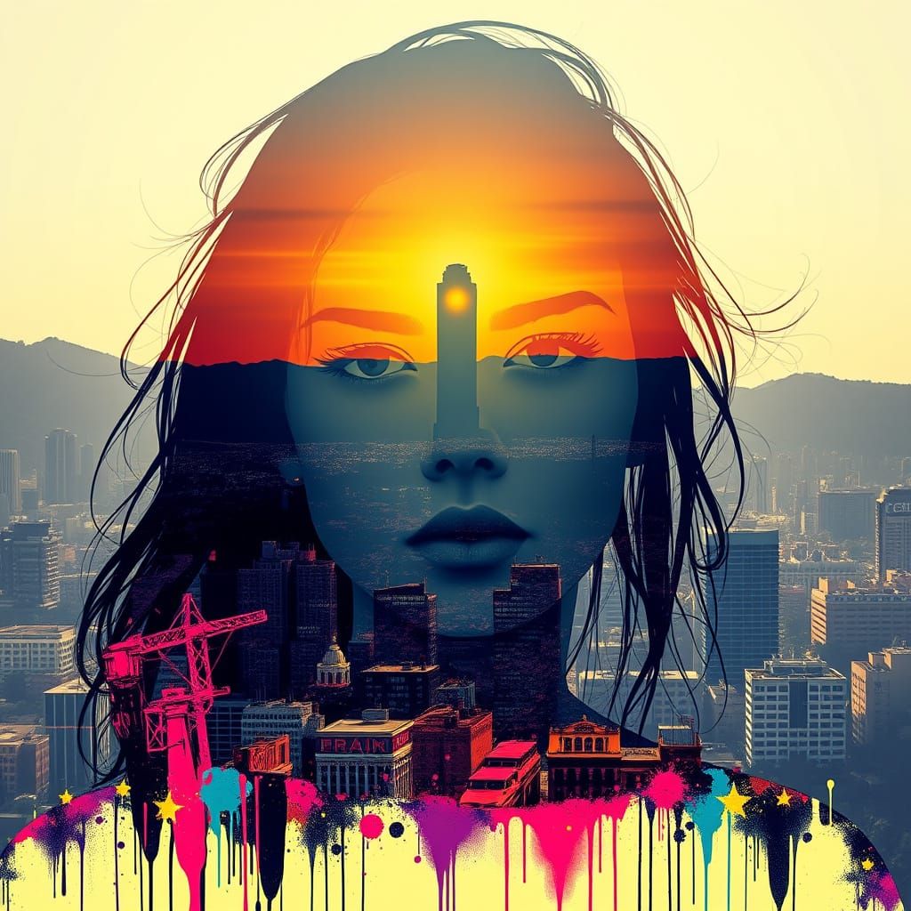 Vibrant Los Angeles Cityscape at Sunset