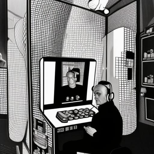 McLuhan and Monk Meditating in Tetris Machine