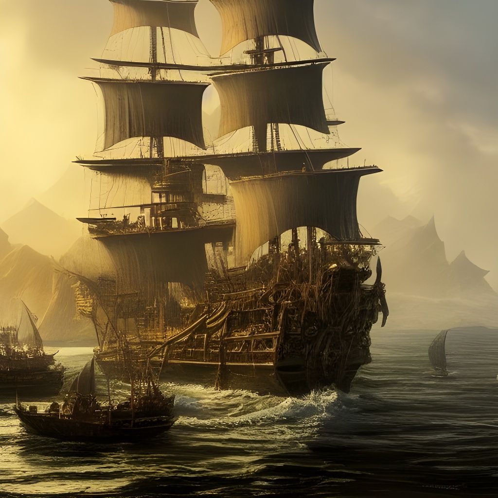 Detailed Black Sails Digital Matte Painting in 8K
