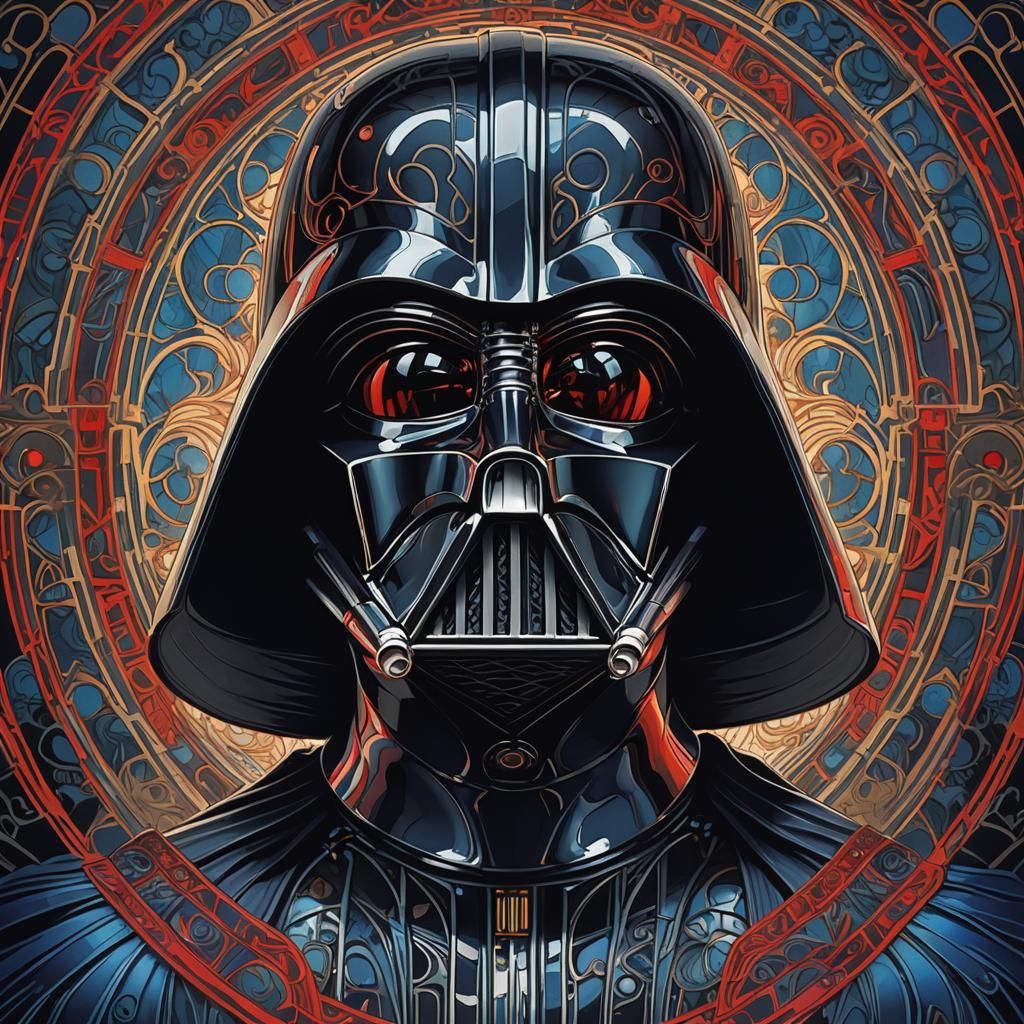 Darth Vader Inverts Colors with Art Nouveau Power