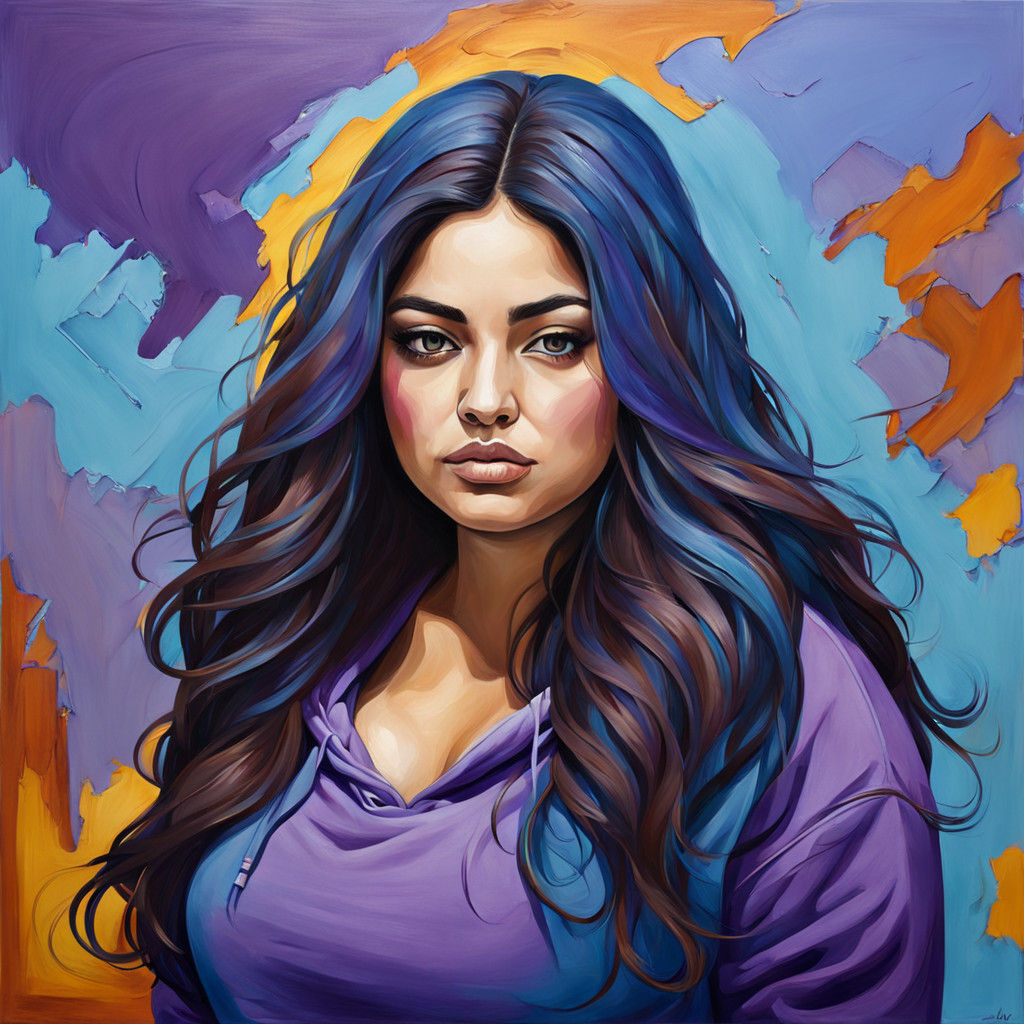 Vibrant Beauty in Oil Paint Style