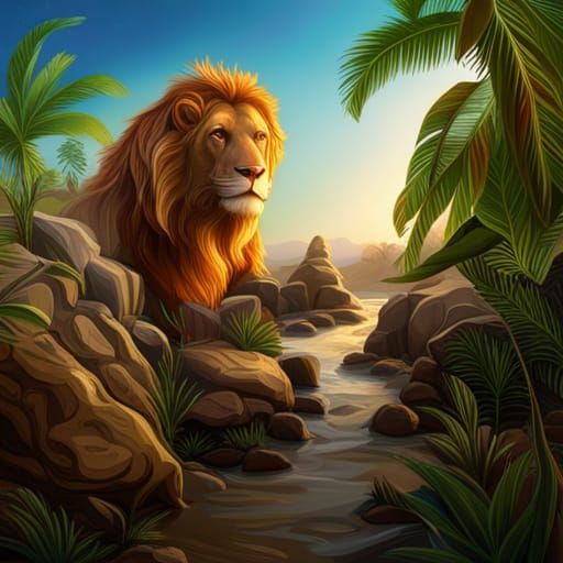 Hyperrealistic Zoo as Colorful Splash Art