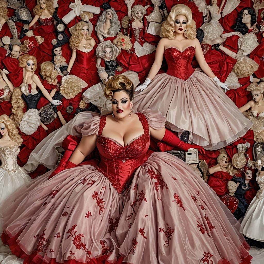 Satin Wonderland: Extravagant Drag Queen Portrait