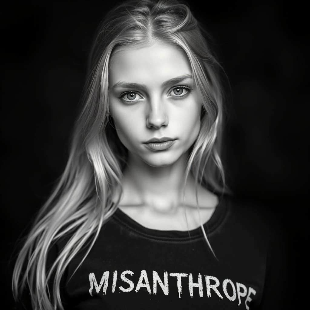 Radiant Young Woman in Moody Portrait