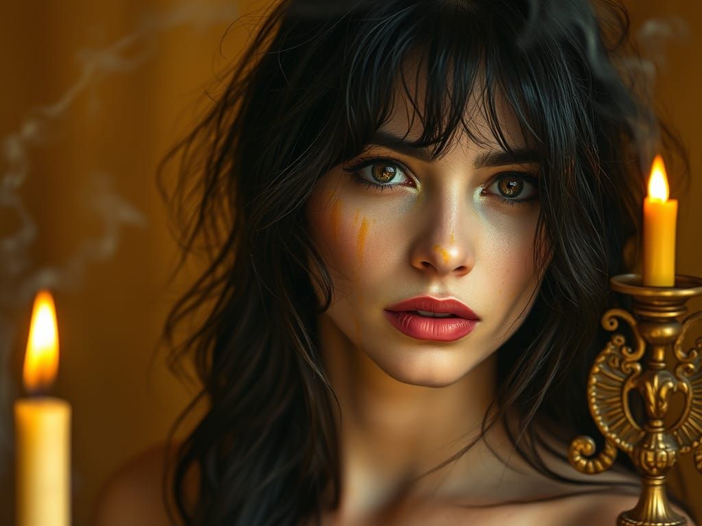 Mysterious Woman in Warm Golden Light