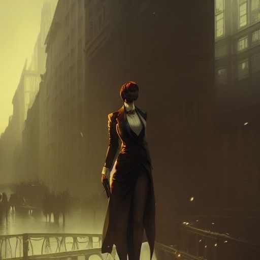 Mafia Scene in Art Nouveau Style