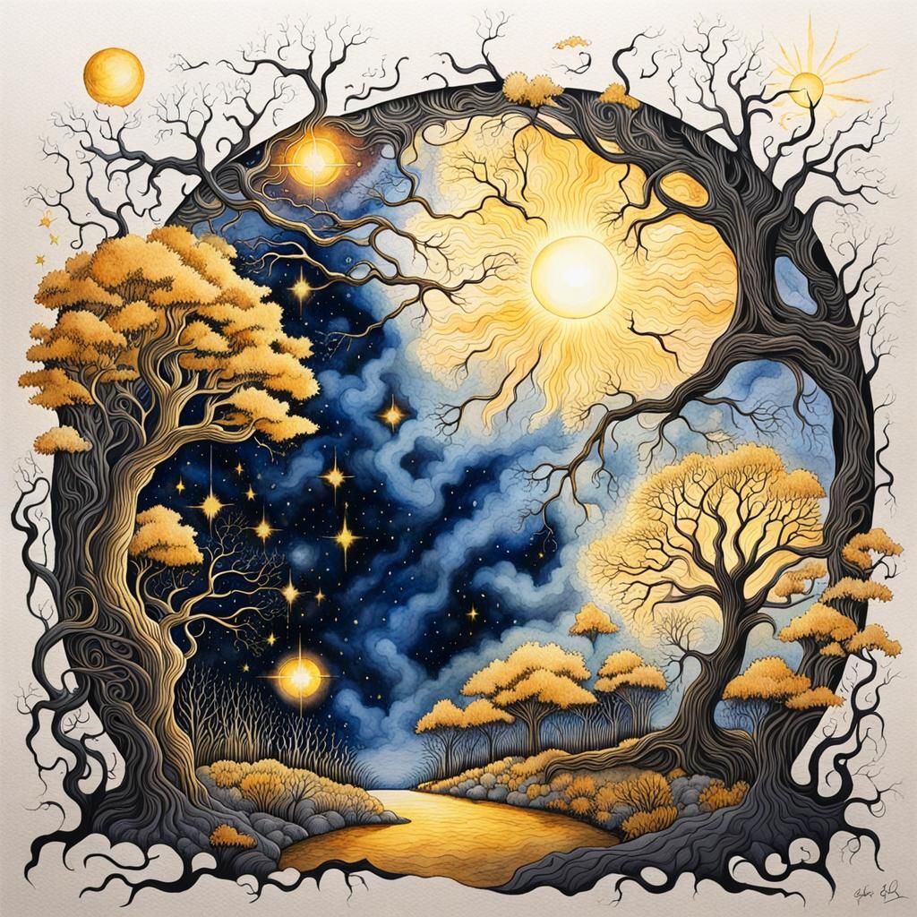 Garden of Good and Evil Portal in Watercolor