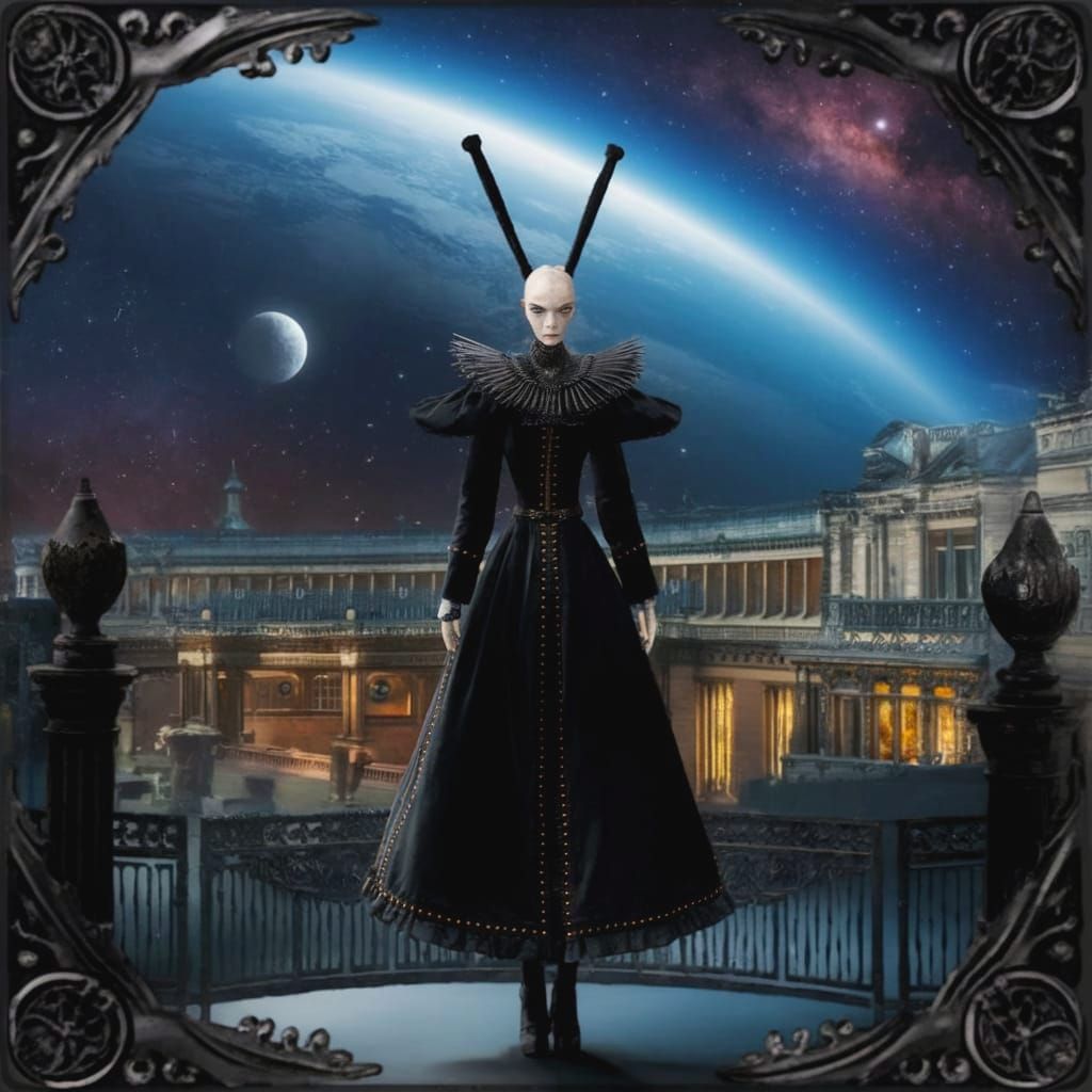 Extraterrestrial Victorian England Scene