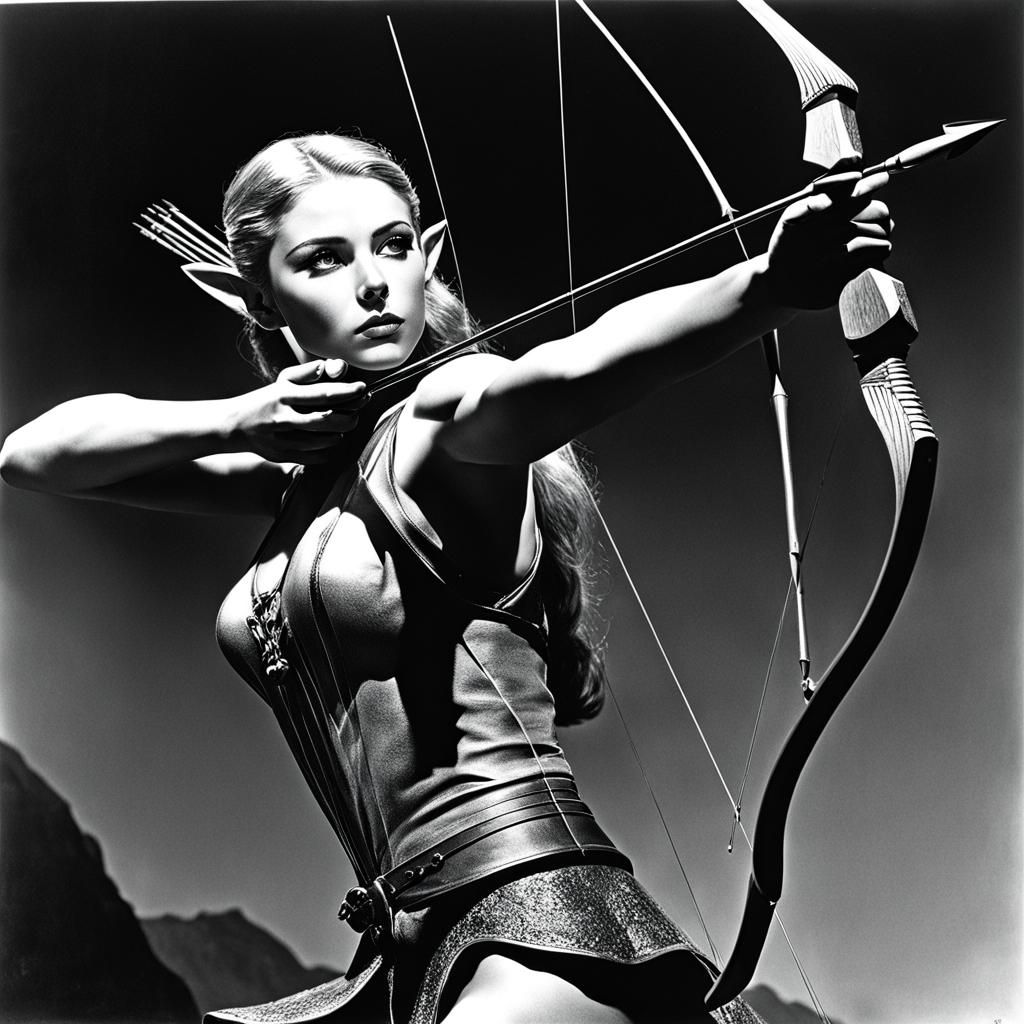 Elven Archer in the Style of Jacques Tourneur
