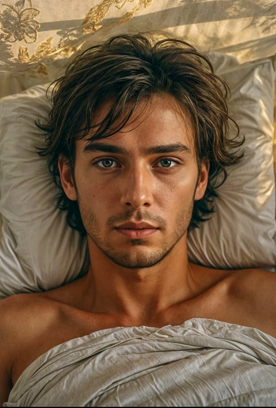 Sunlight coming through the haze; No gaps in the blind to le...