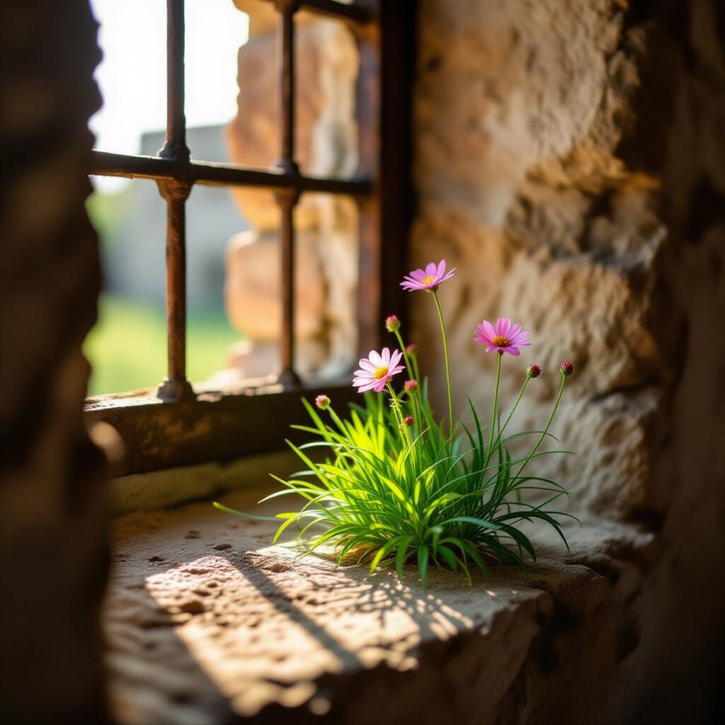 Resilient Crabgrass Blooms in Chateau D'If Cell