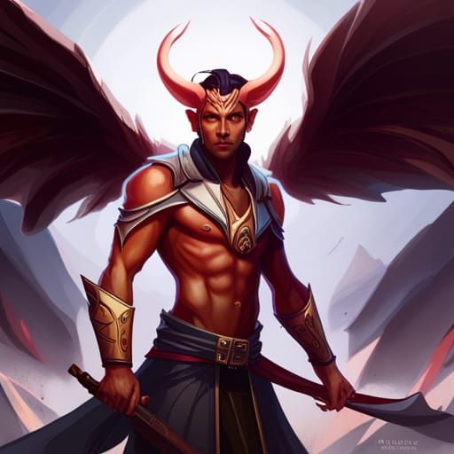 Hyperdetailed Tiefling Portrait in Unreal Engine Style