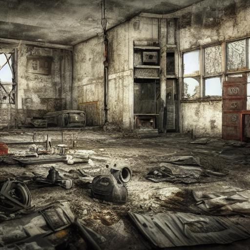 Post-Apocalyptic Bunker Interior with Trader