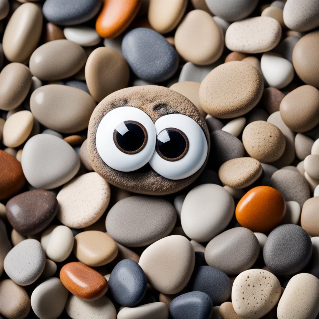 Pebble with Googly Eyes, Professional Photography