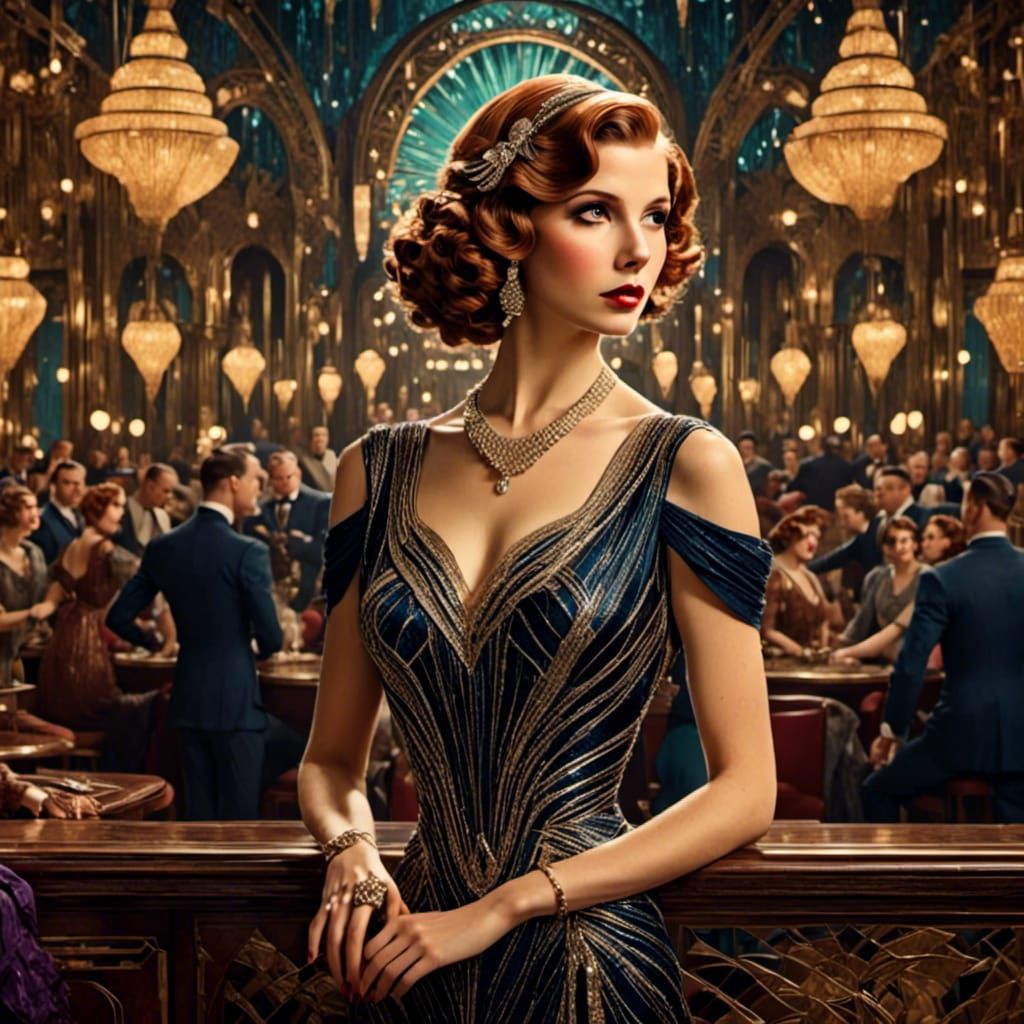 Anna Kendrick in 1920s Art Deco Style