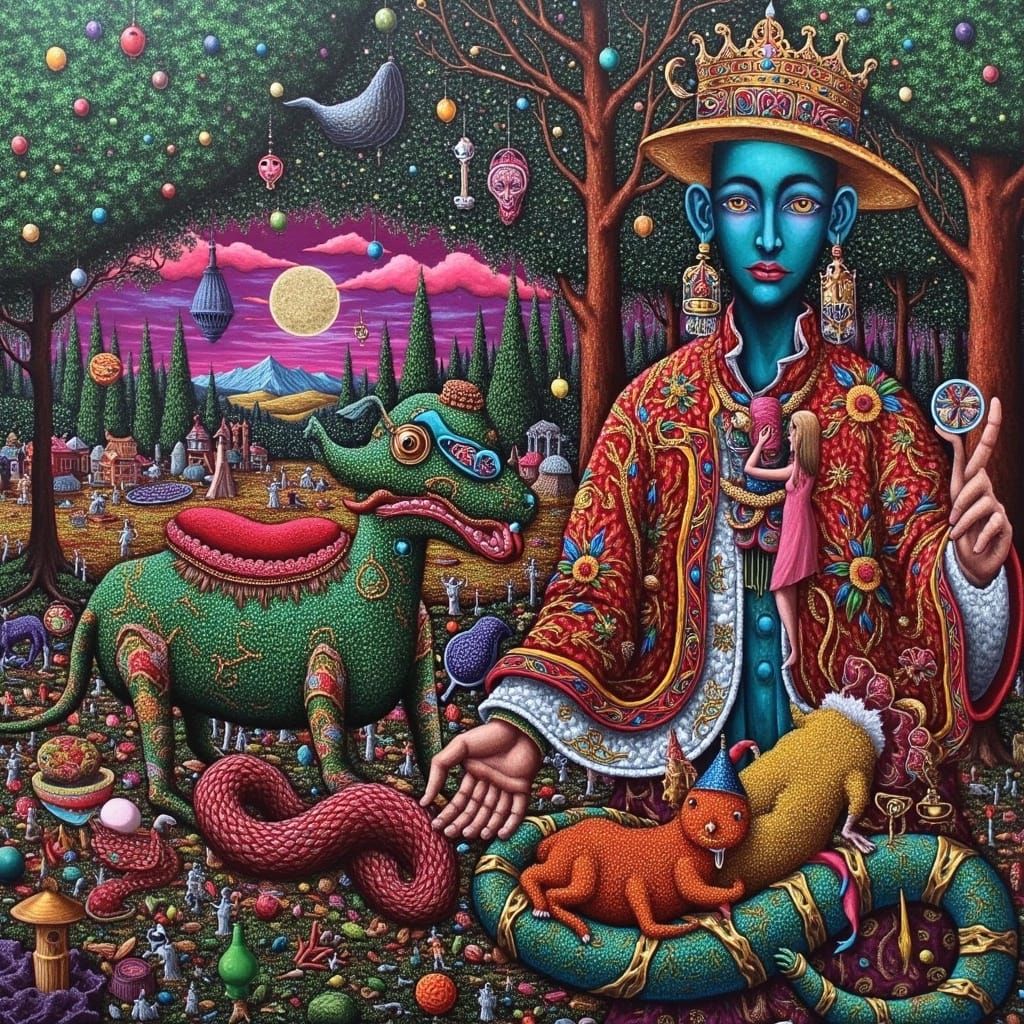 Surreal Dreamscape Painting in Japanese and Mexican Styles