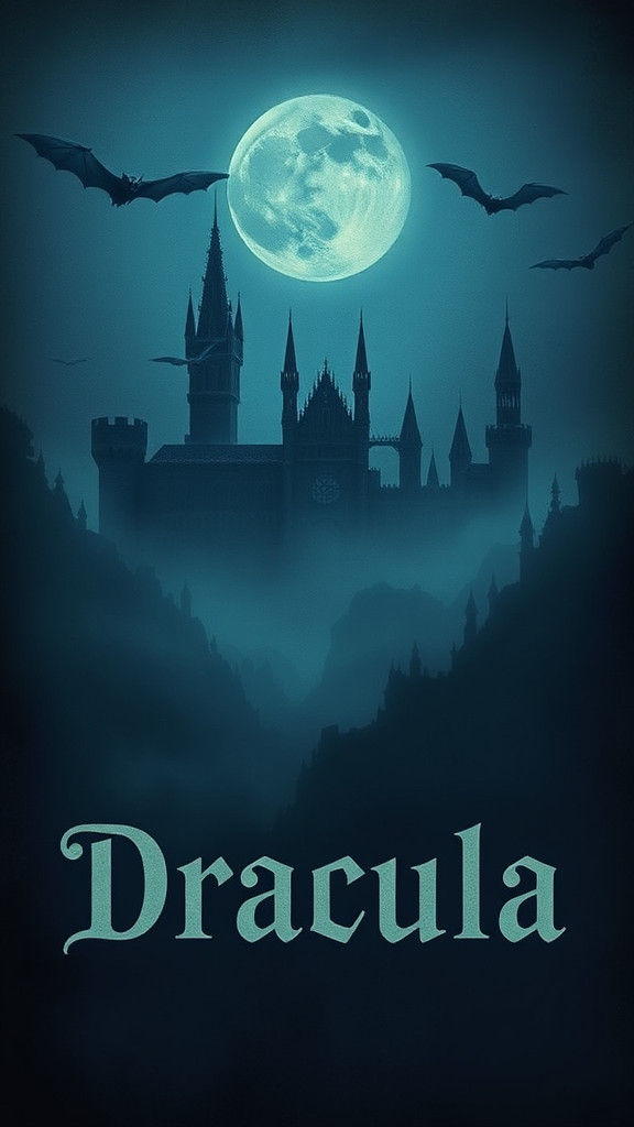 Mysterious Gothic Text on Dark Castle Background