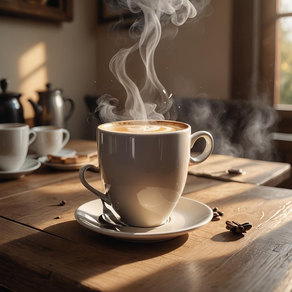 Cozy Coffee Cup Still Life in Warm Light