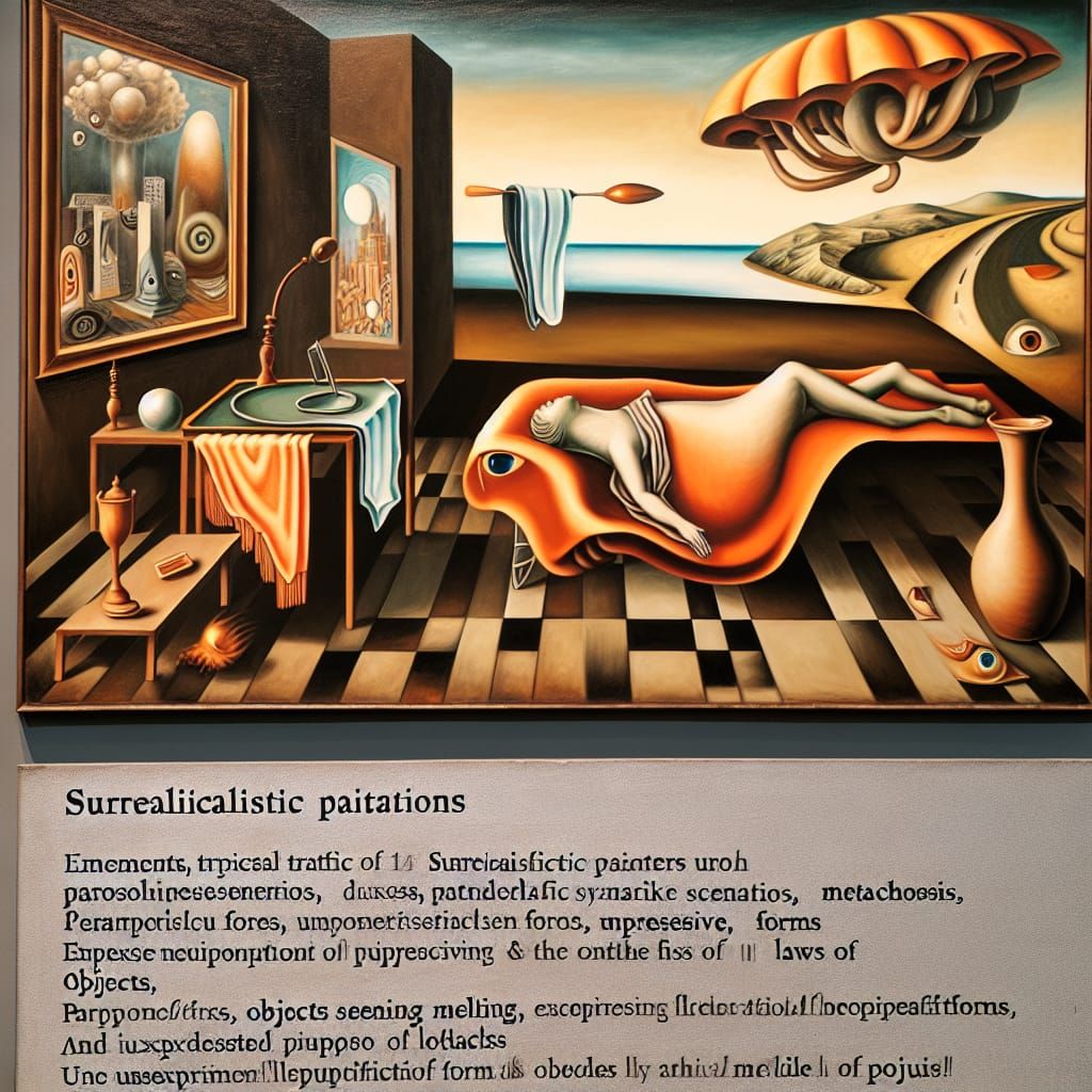 Surrealist Dreamscape with Melting Objects