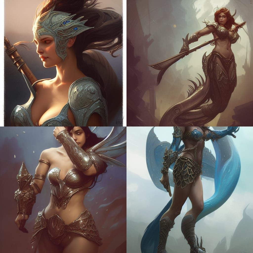 Armored Merfolk Warrior Concept Art