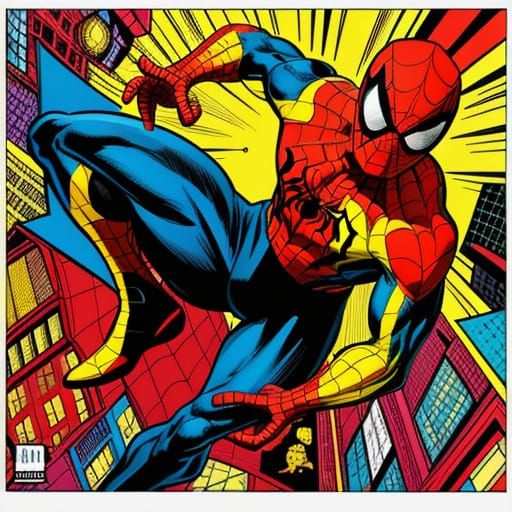 Big Action Figure yellow box. Spider man on a Action Figure Box, title on box in red color 'Hero'