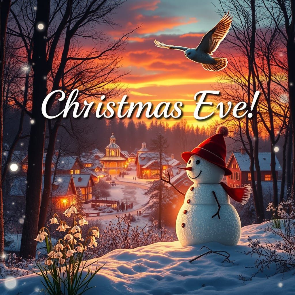 Stunning Christmas Eve Scene in Festive Digital Art