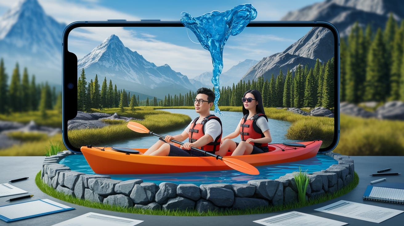 Tech Meets Nature: Smartphone Diorama Scene