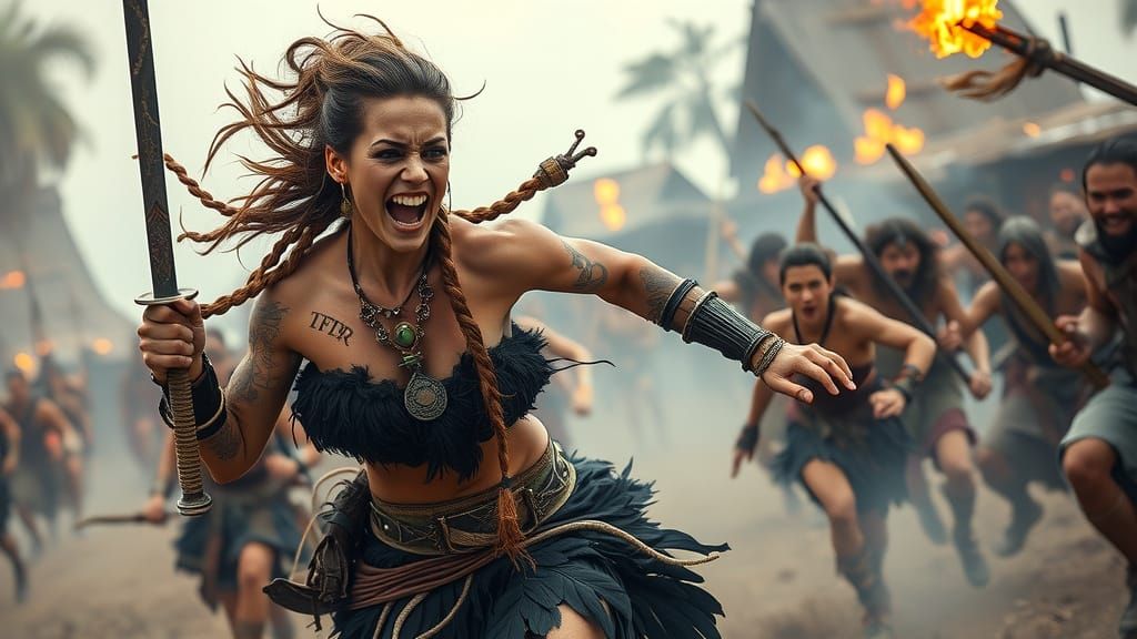 Celtic Warrior Shaman in Epic Battle