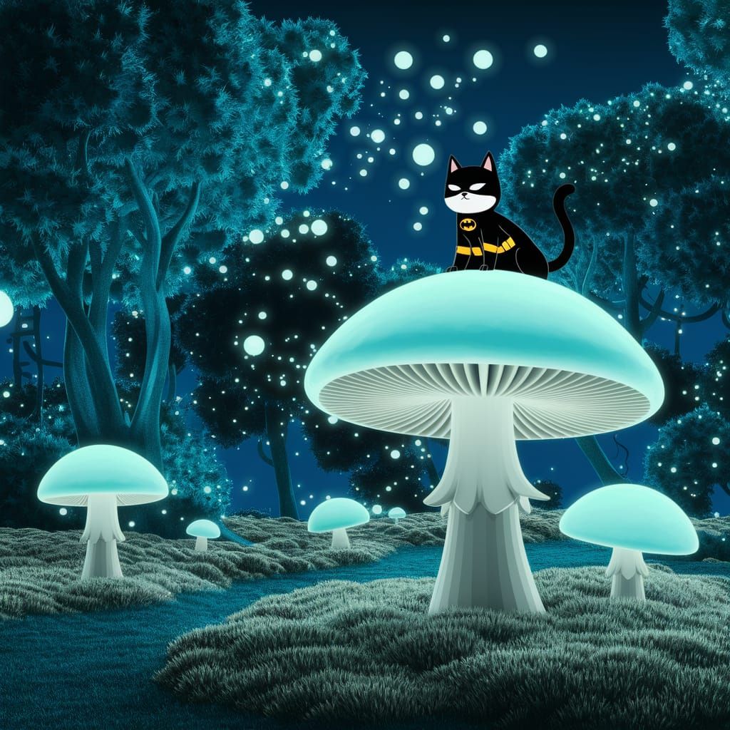 Bioluminescent Forest Guardian in Studio Trigger Style