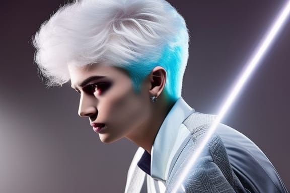 Electric Ninja Battle Pose Anime Concept Art