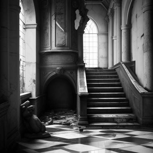 Giant Bats in Coffee Shop: Goth Model Portrait