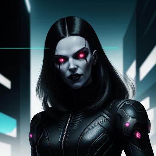 Cyberpunk Vampire in 2099 Dragon Attack