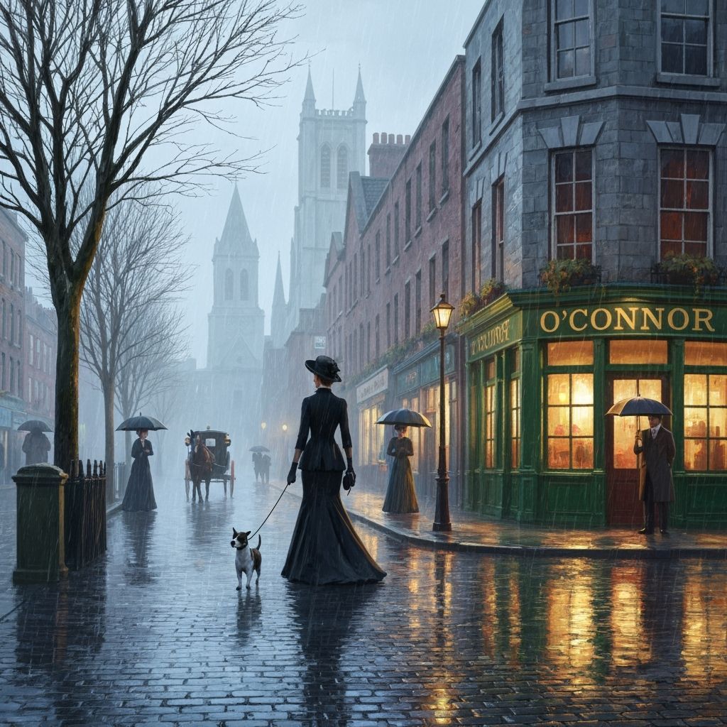 Romantic Dublin Street Scene in Soft Impressionist Style