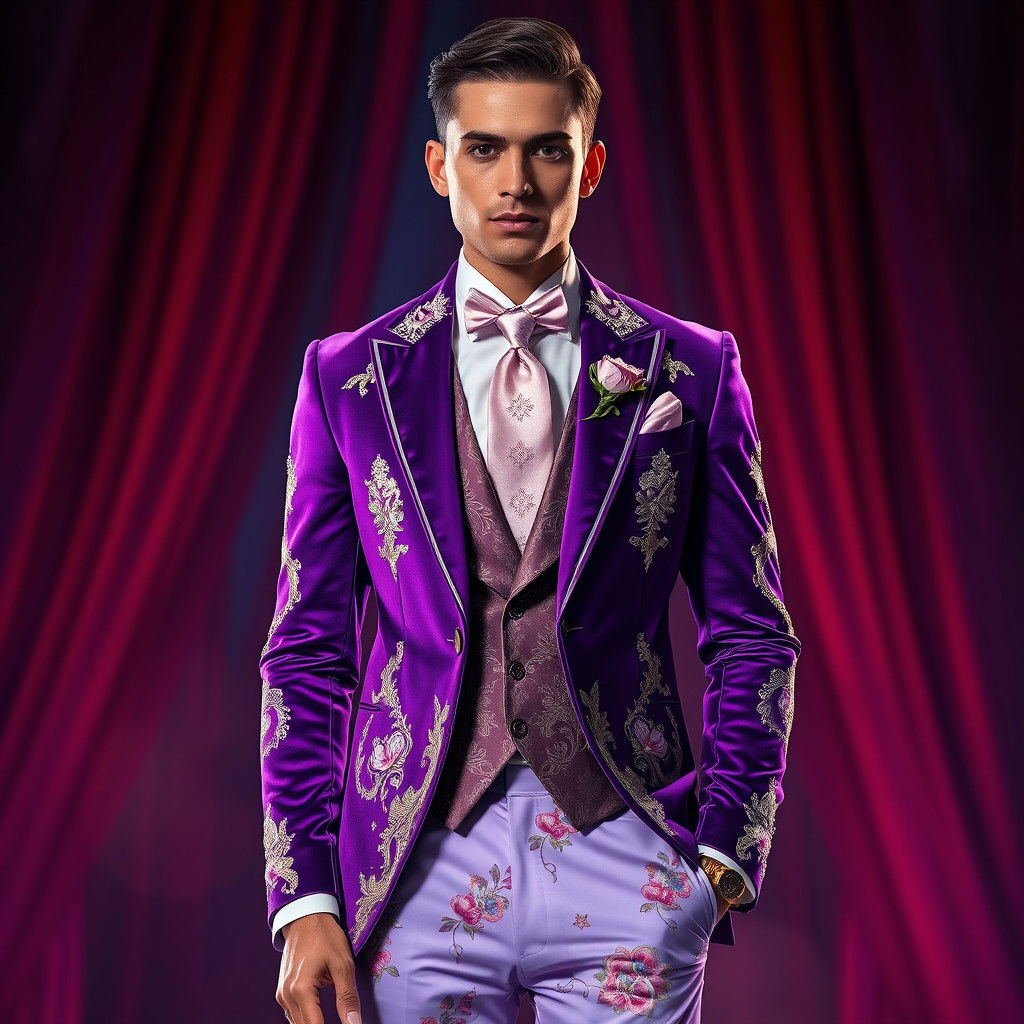 Groom's Wedding Attire in Hyperrealistic Style