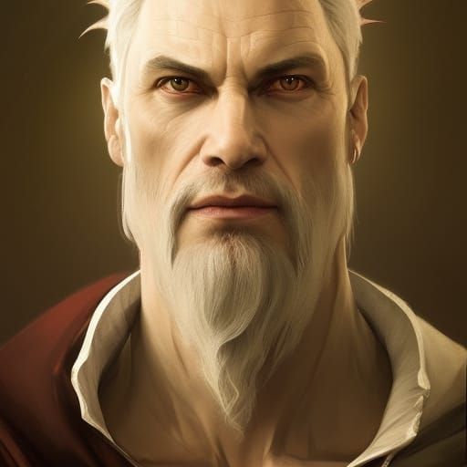 Vampire Elder Dragonetti Portrait in Art Nouveau Style