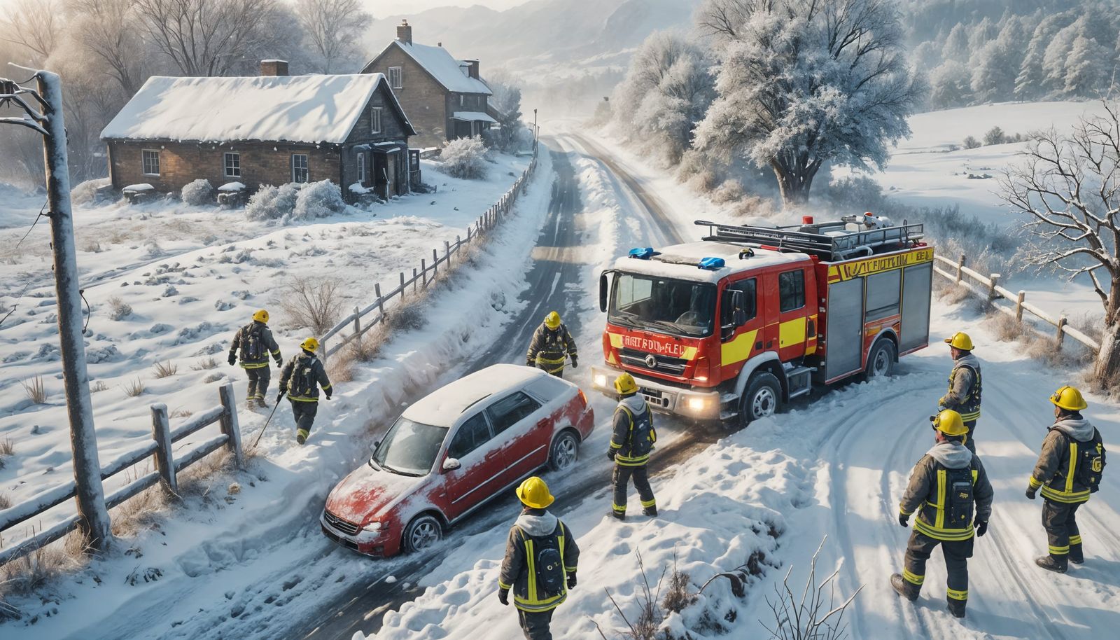 Winter Rescue in Hyperrealistic Style