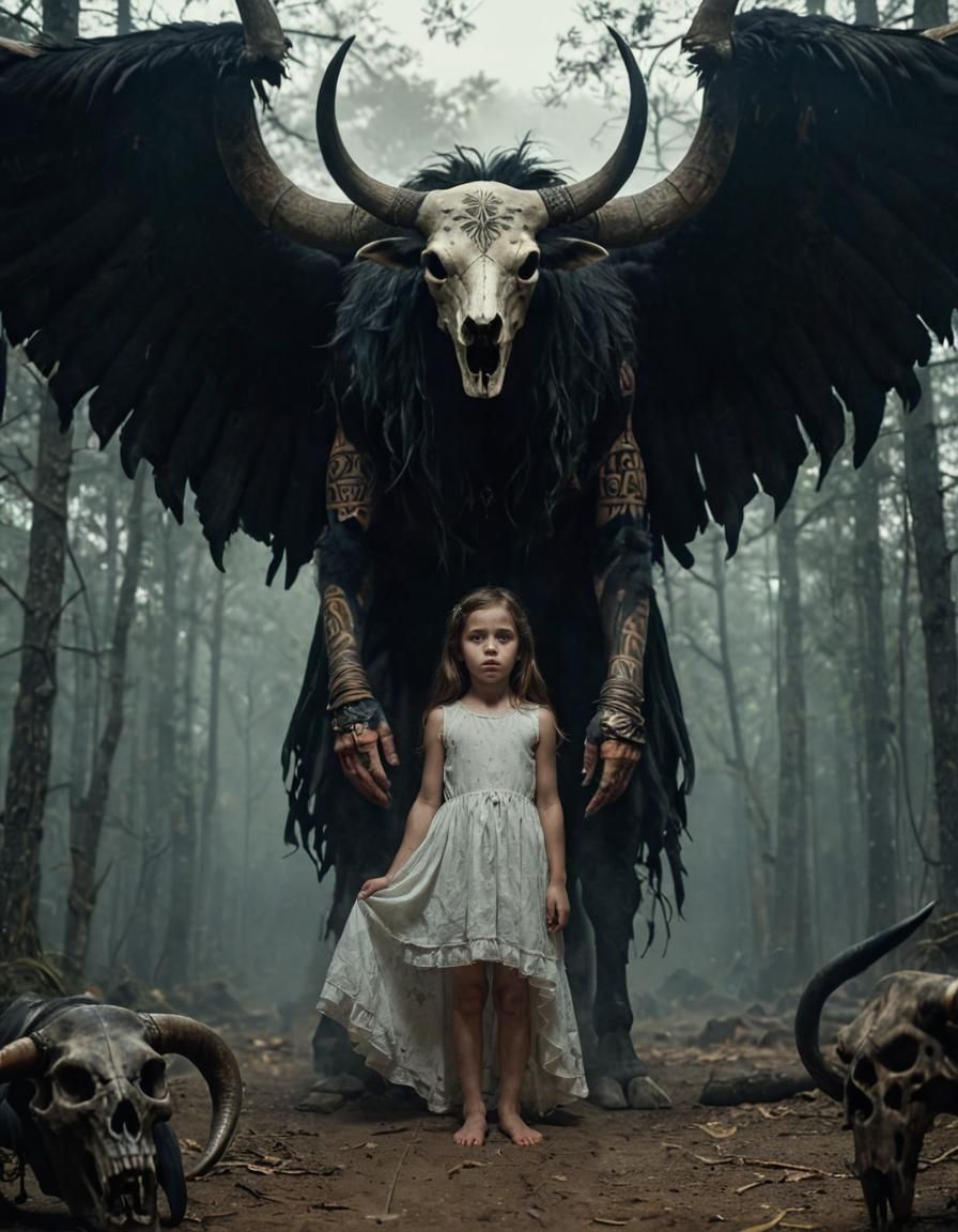 Ethereal Girl Conjures Dark Ritual