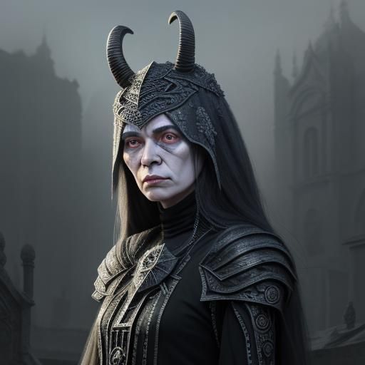 Disturbing Girl in Nightmarish Setting: Hyperrealistic Art