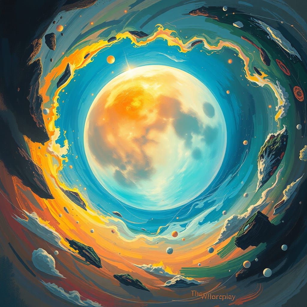 Ethereal Moonlit Realm of Elemental Forces