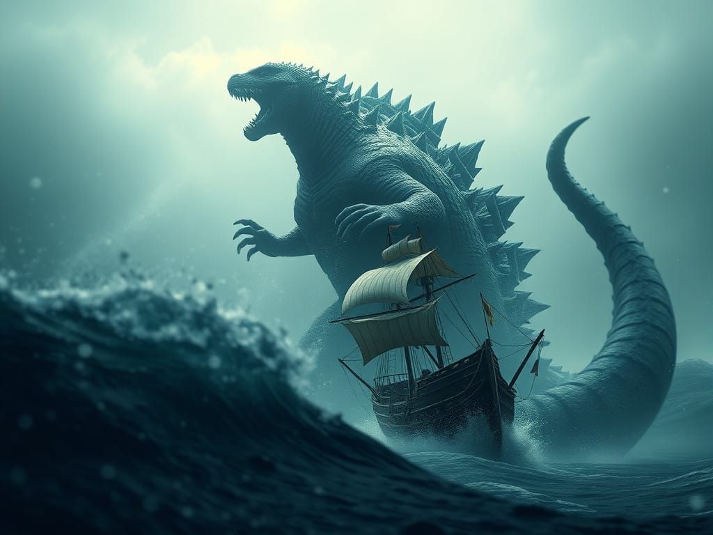 Godzilla Submerges Galleon in Turbulent, Surreal Scuba Divin...