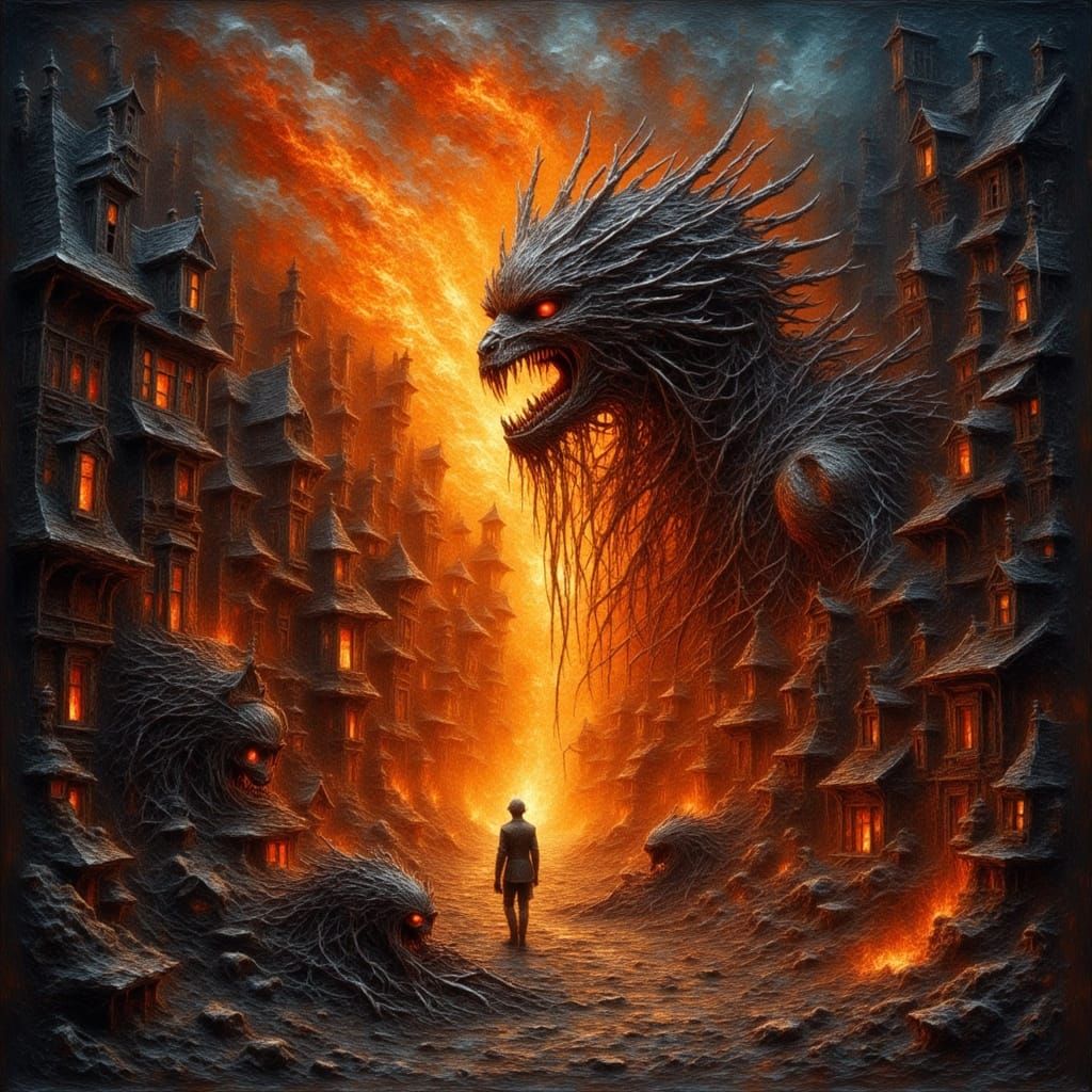 Mystical Flames in Macabre Flux Style