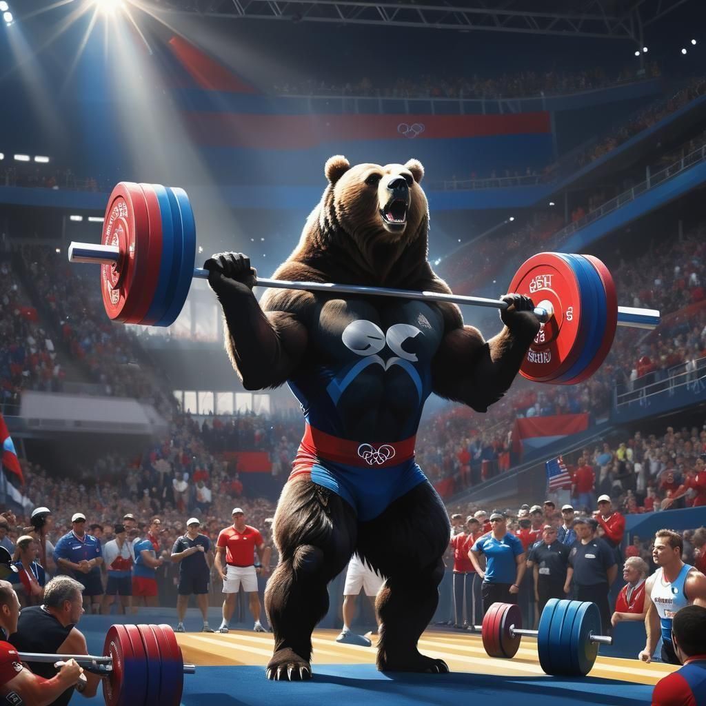 Weightlifting Grizzly Bear