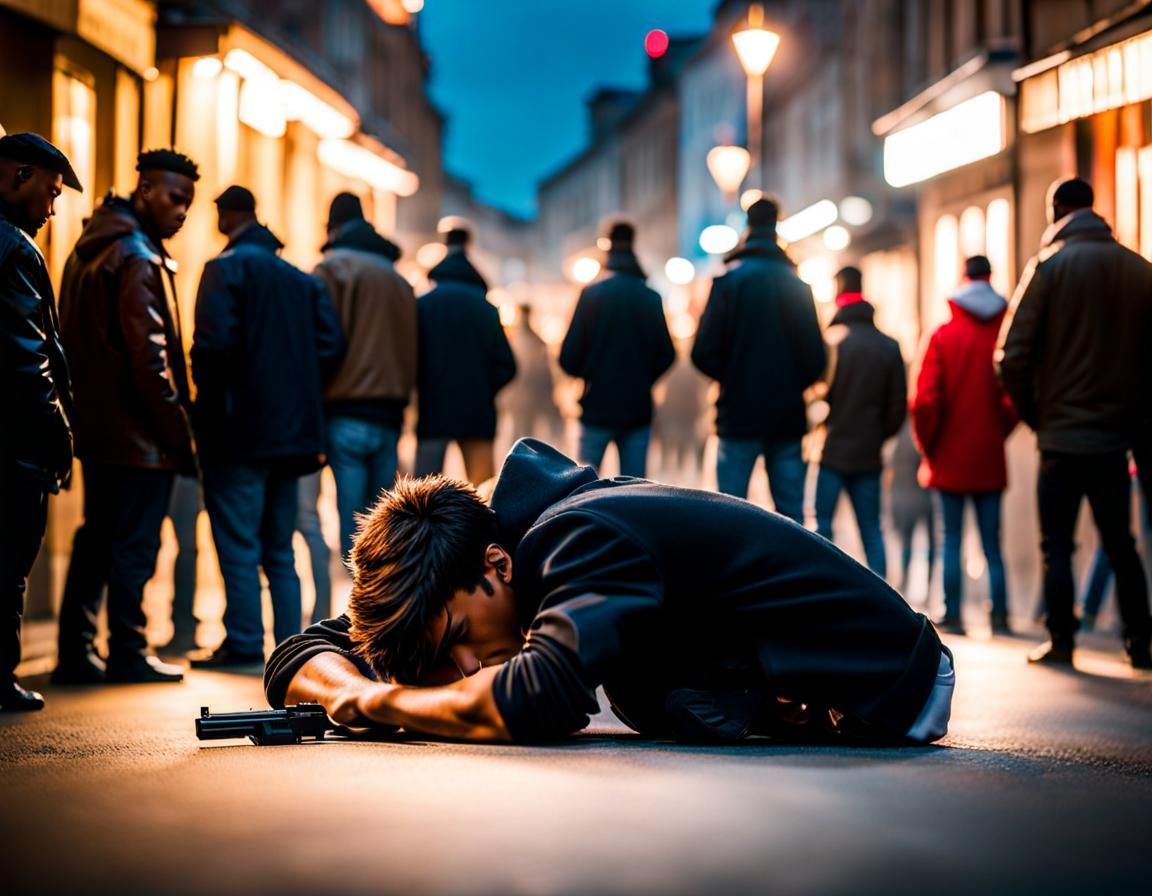 Street Scene: Angry Young Man in the Ghetto