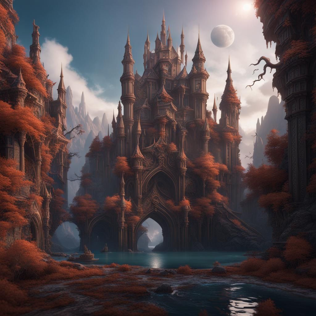 Fantastical Matte Painting with Intricate Details