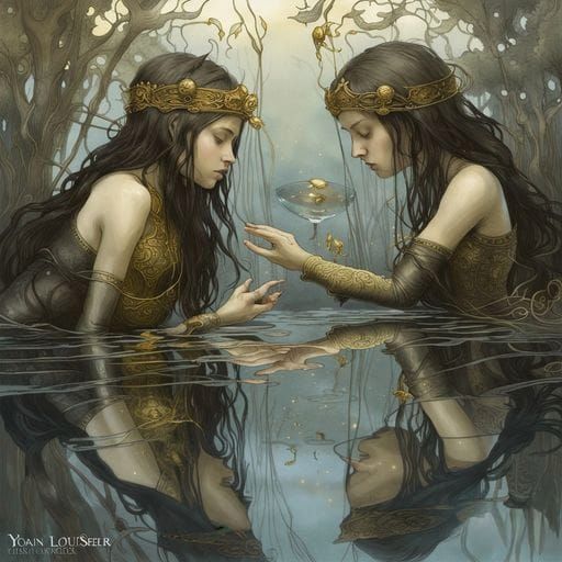 Abstract Water Portrait Generated by AI